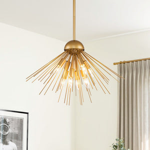 8 - Light Modern Sputnik Sunburst Chandelier - Yiilighting