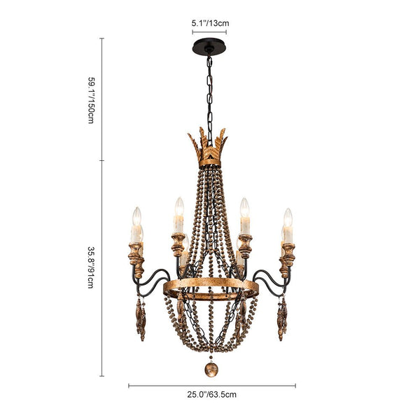 8 - Light Vintage French Empire Beads Chandelier - Yiilighting