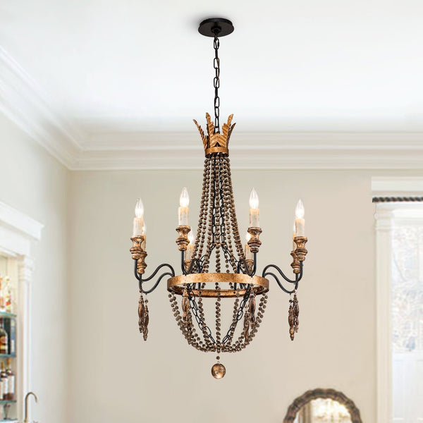 8 - Light Vintage French Empire Beads Chandelier - Yiilighting