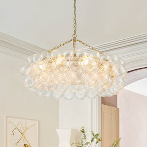 8/12 - Light Modern Cluster Ribbed Glass Bubble Chandelier - Yiilighting