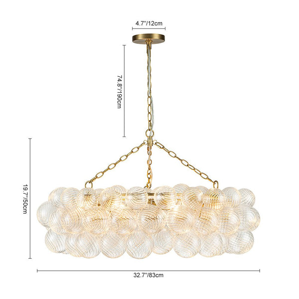 8/12 - Light Modern Cluster Ribbed Glass Bubble Chandelier - Yiilighting