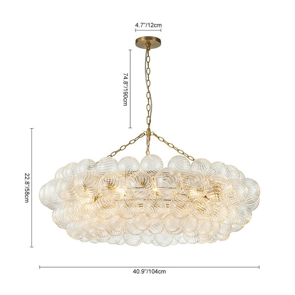 8/12 - Light Modern Cluster Ribbed Glass Bubble Chandelier - Yiilighting