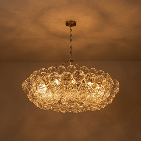 8/12 - Light Modern Cluster Ribbed Glass Bubble Chandelier - Yiilighting