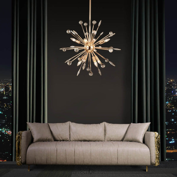 8/9 - Light Modern Crystal Sunburst Sputnik Chandelier - Yiilighting