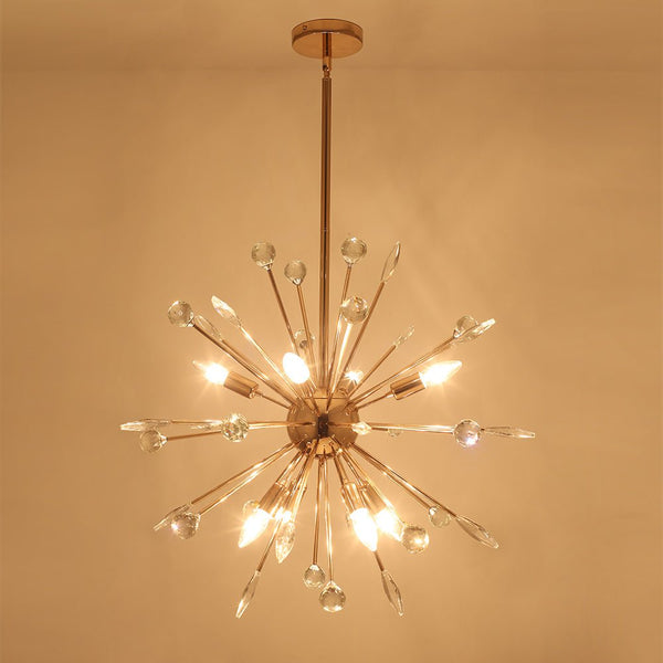 8/9 - Light Modern Crystal Sunburst Sputnik Chandelier - Yiilighting