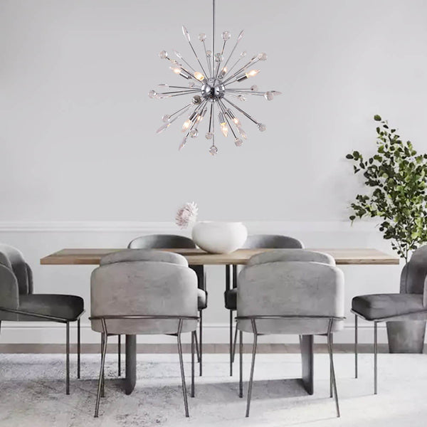 8/9 - Light Modern Crystal Sunburst Sputnik Chandelier - Yiilighting