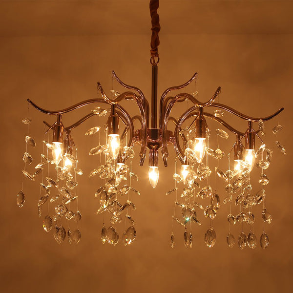 9 - Light Glam Modern Branching Crystal Chandelier - Yiilighting