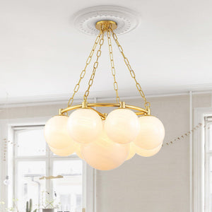 9 - Light Modern Opal Globes Bubble Cluster Chandelier - Yiilighting