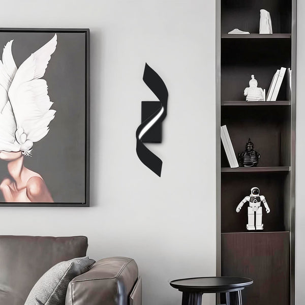 Abstract Spiral Ribbon Minimalist LED Wall Sconce