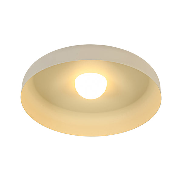 Cremefarben matter, minimalistischer, khakifarbener, flacher Semi-Flush-Mount
