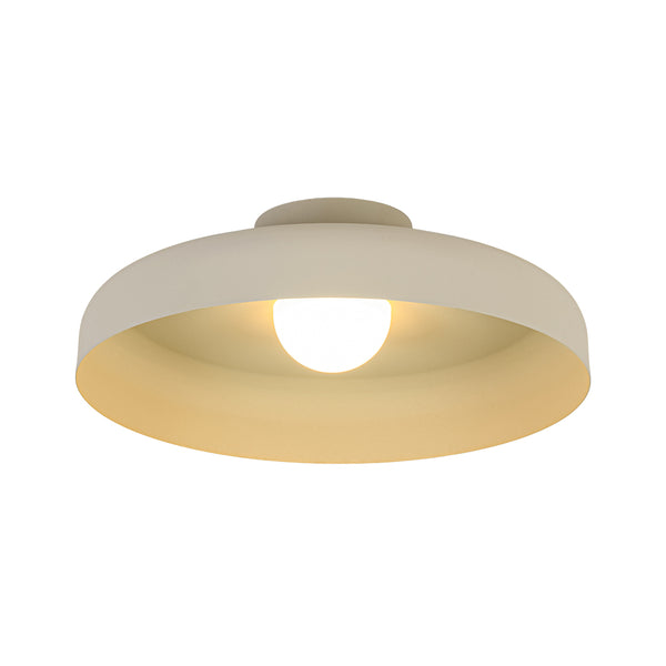 Cremefarben matter, minimalistischer, khakifarbener, flacher Semi-Flush-Mount