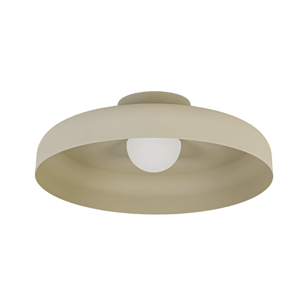 Cremefarben matter, minimalistischer, khakifarbener, flacher Semi-Flush-Mount
