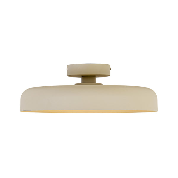 Cremefarben matter, minimalistischer, khakifarbener, flacher Semi-Flush-Mount