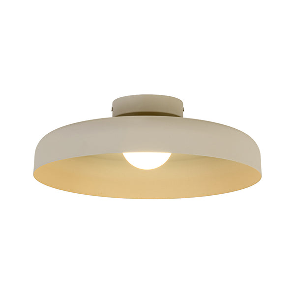 Cremefarben matter, minimalistischer, khakifarbener, flacher Semi-Flush-Mount