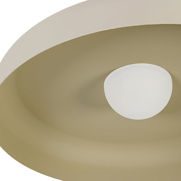Cremefarben matter, minimalistischer, khakifarbener, flacher Semi-Flush-Mount