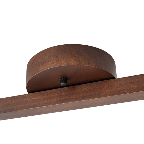 Farmhouse 4-Light Adjustable Walnut Wood Linear Ceiling Tracking Light