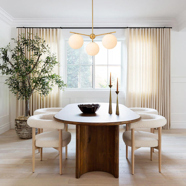 Mid-Century Modern 3/6-Light Milky White Glass Globe Sputnik Chandelier