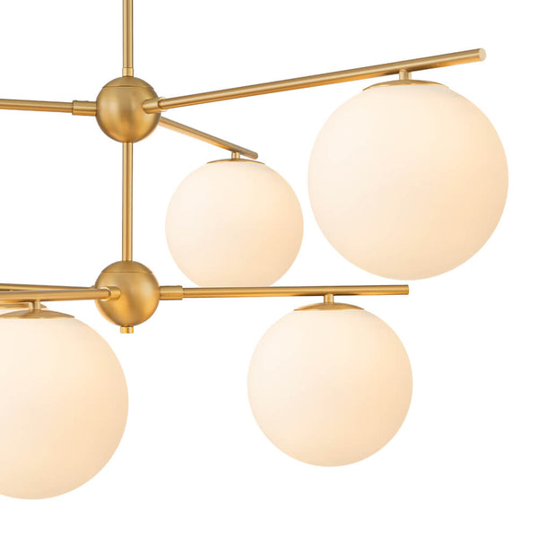 Mid-Century Modern 3/6-Light Milky White Glass Globe Sputnik Chandelier