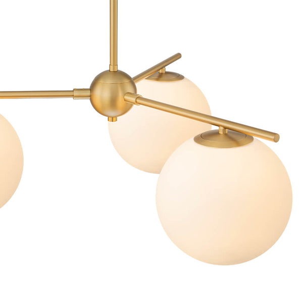 Mid-Century Modern 3/6-Light Milky White Glass Globe Sputnik Chandelier