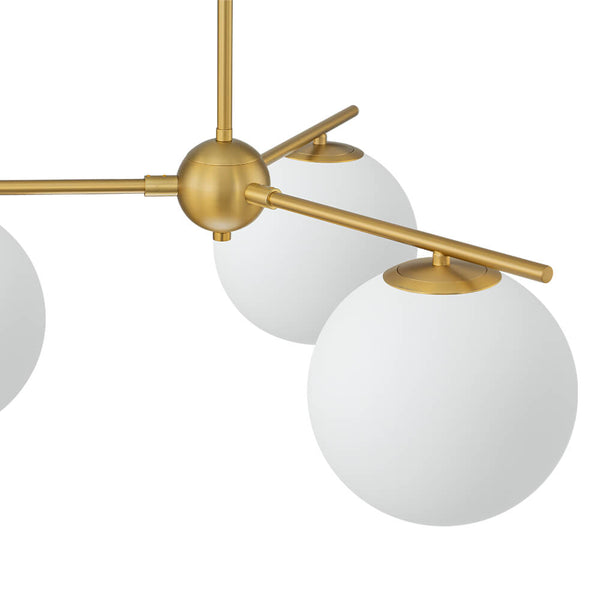 Mid-Century Modern 3/6-Light Milky White Glass Globe Sputnik Chandelier