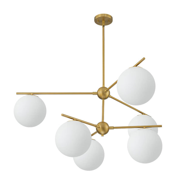 Mid-Century Modern 3/6-Light Milky White Glass Globe Sputnik Chandelier