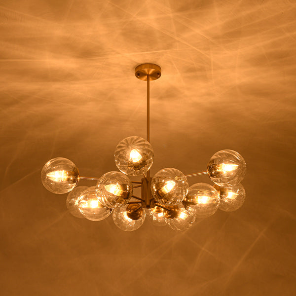 Mid-Century Modern 6/8 Lichter Sputnik Glaskugel Kronleuchter