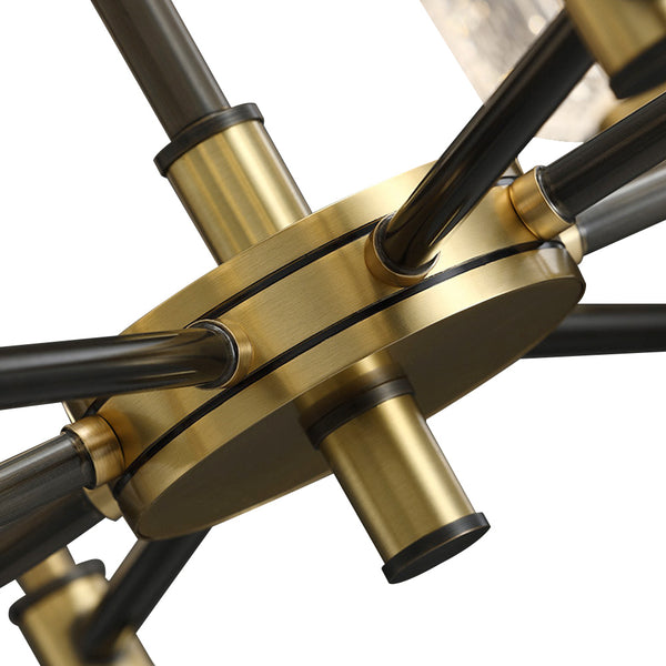 Mid-Century Modern 15-flammiger Kristallglas-Kronleuchter