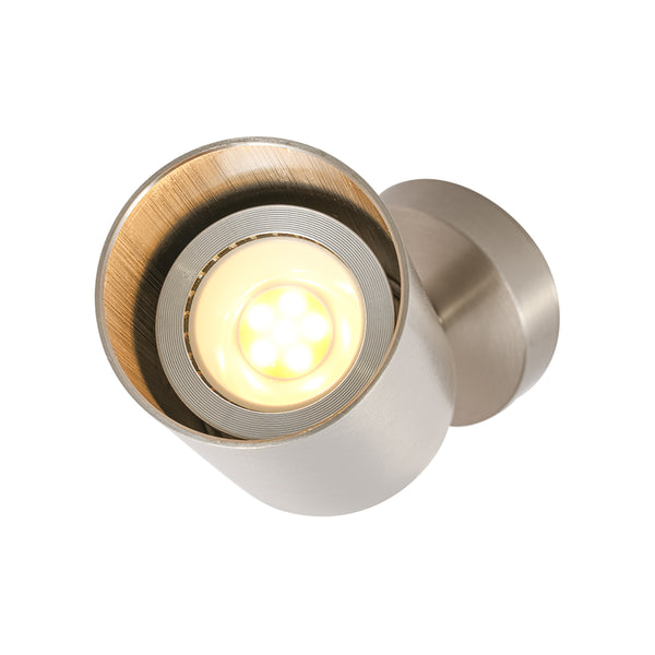 Minimalism 1-Light Nickel Adjustable Directional Dual Ceiling & Wall Mount Spot Lamp