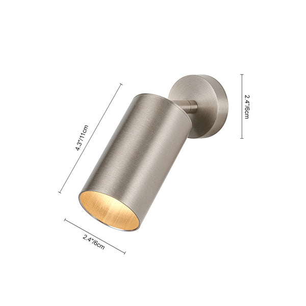 Minimalism 1-Light Nickel Adjustable Directional Dual Ceiling & Wall Mount Spot Lamp