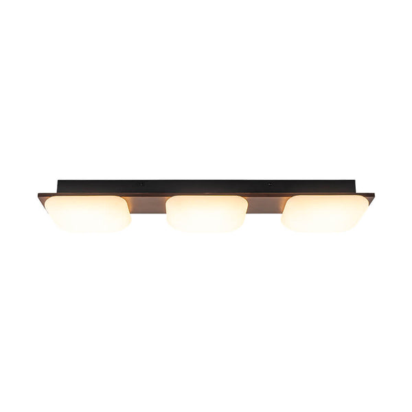 Minimalist Wood Style 3-Light Linear Dimmable LED Ceiling Light