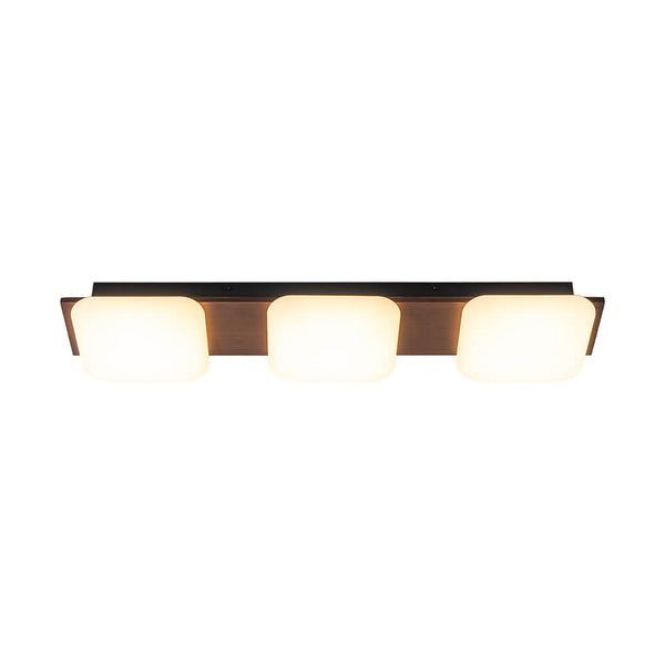 Minimalist Wood Style 3-Light Linear Dimmable LED Ceiling Light