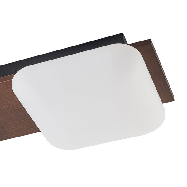 Minimalist Wood Style 3-Light Linear Dimmable LED Ceiling Light