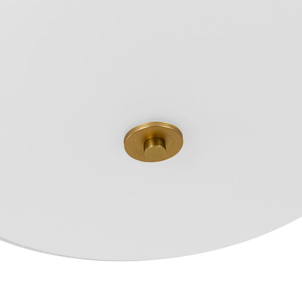 Modern Double Layer Concentric Linen Fabric Round Semi Flush Mount
