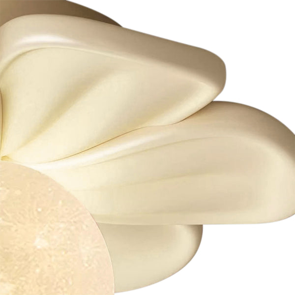 Moderne Macaron Pastell Texturierte Blumen Mond Blütenblatt Bündige Deckenlampe Für Kinder