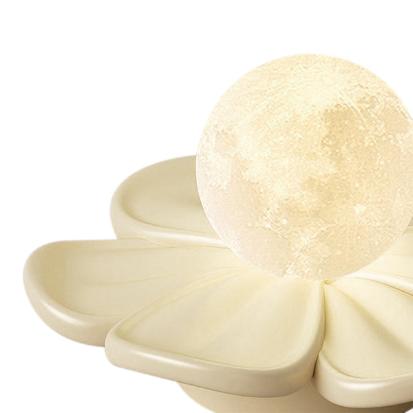 Moderne Macaron Pastell Texturierte Blumen Mond Blütenblatt Bündige Deckenlampe Für Kinder