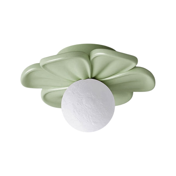 Moderne Macaron Pastell Texturierte Blumen Mond Blütenblatt Bündige Deckenlampe Für Kinder