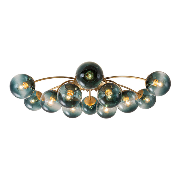 Modern 12-Light Opal Glass Globe Chandelier