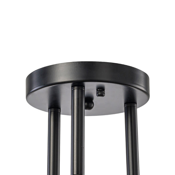 Luminaire suspendu moderne à 6 lumières, globe en verre à bulles et fer, style Sputnik.
