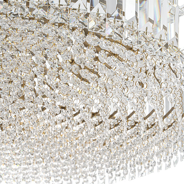 Moderner, runder Kronleuchter aus Glas und Kristall mit 8 Lichtern