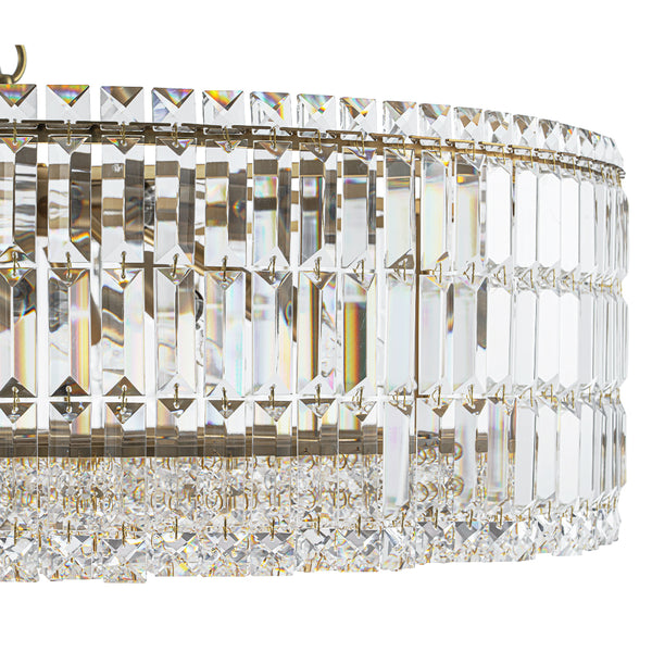 Moderner, runder Kronleuchter aus Glas und Kristall mit 8 Lichtern