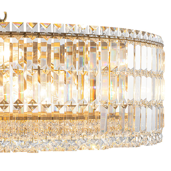 Moderner, runder Kronleuchter aus Glas und Kristall mit 8 Lichtern