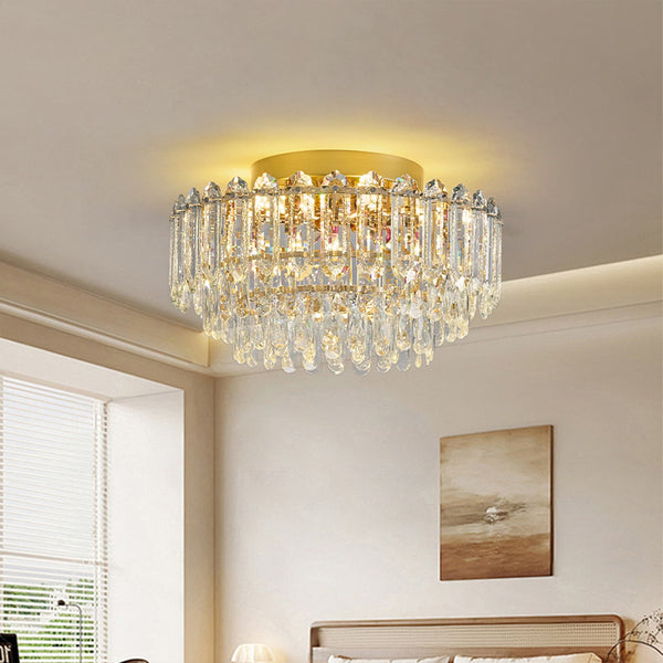 Mehrgrößen-Luxus-K9-Kristall-Stufen-Deckenleuchte (Flush Mount)