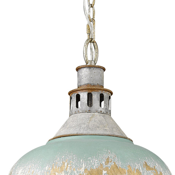 Rustic Retro Aged 1-Light Bowl Shape Metal Pendant Light