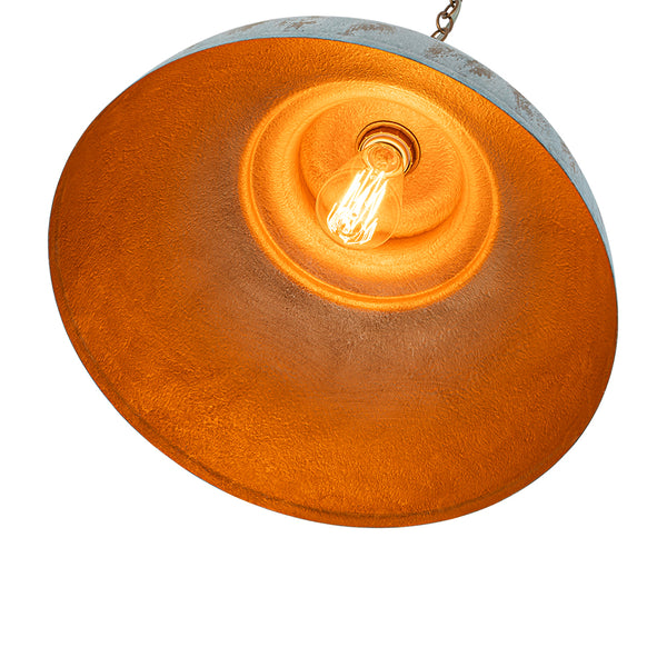 Rustic Aged Patina Iron Peacock Blue Dome Pendant Light