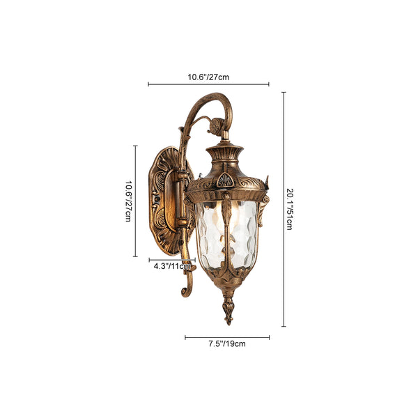 Traditional Outdoor IP65 Waterproof Hammer Water Glass Wall Sconce