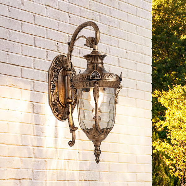 Traditional Outdoor IP65 Waterproof Hammer Water Glass Wall Sconce