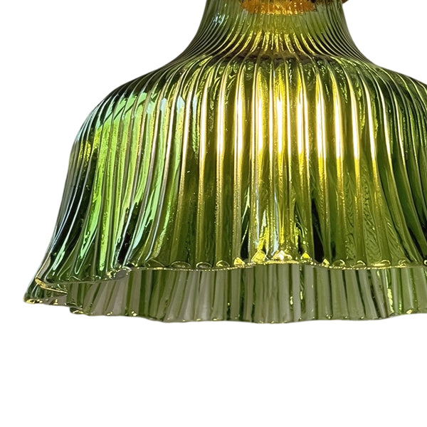 Vintage Wandleuchte mit 1 flammigem gestreiften Glasschirm und Schwanenhals