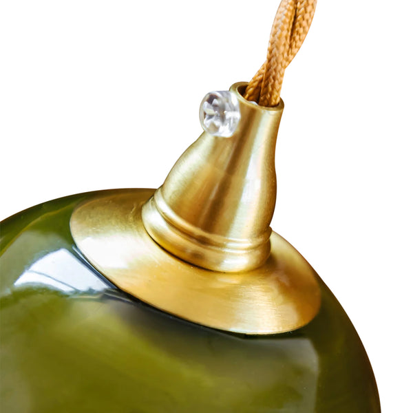 Vintage Cottage Farbverlauf Grün Rüschen Glocke Glas Pendelleuchte