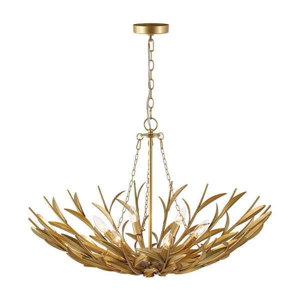 Art Deco 6 - Light Branch - Style Flower Basket Iron Chandelier - Yiilighting