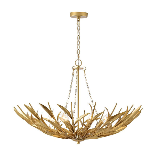 Art Deco 6 - Light Branch - Style Flower Basket Iron Chandelier - Yiilighting